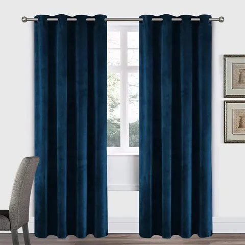 PITTSBOROUGH CRUSHED VELVET EYELET CURTAINS 66" × 54"