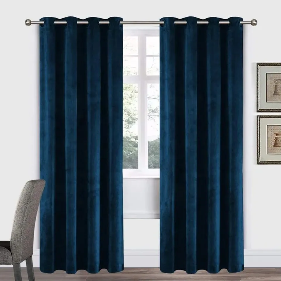 PITTSBOROUGH CRUSHED VELVET EYELET CURTAINS 66" × 54"