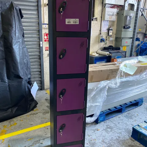 5-TIER PURPLE LOCKER UNIT WITH KEYS