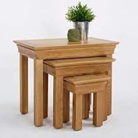 CONSTANCE SOLID OAK NEST OF TABLES