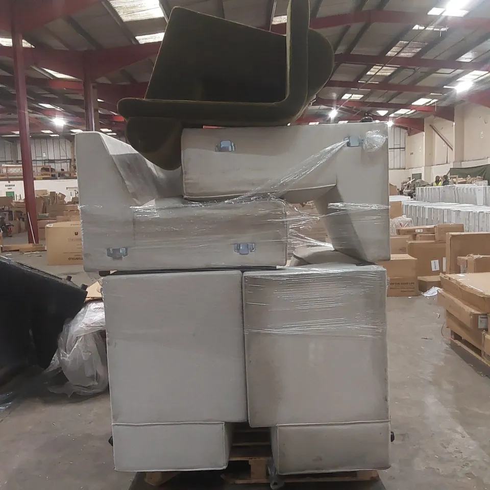 PALLET CONTAINING A LARGE QUANTITY OF ASSORTED SOFA PARTS ECT