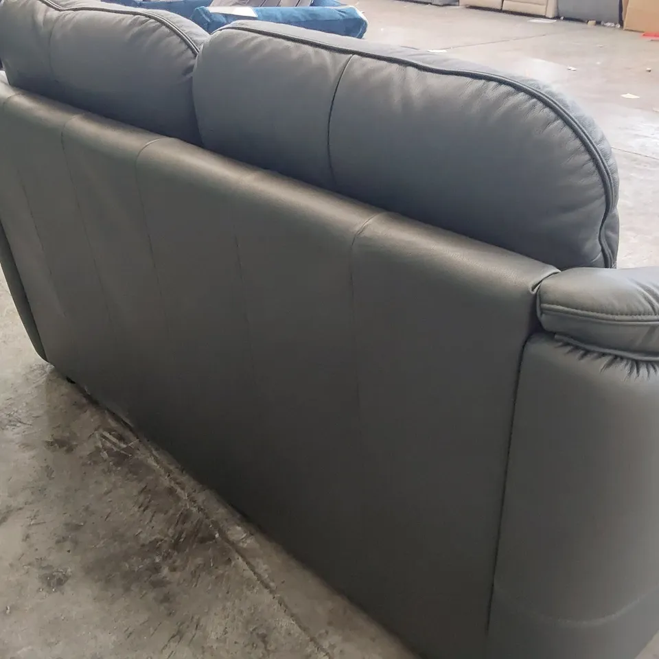 QUALITY BRITISH DESIGNER G PLAN JACKSON THREE SEATER CAMBRIDGE PETROL BLUE LEATHER 