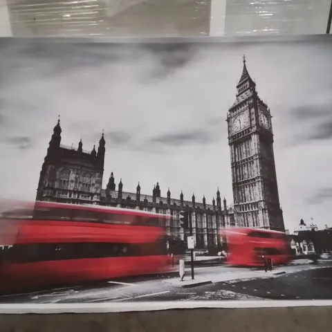 BIG BEN LONDON TOWN BUS SCENE CANVAS WALL ART