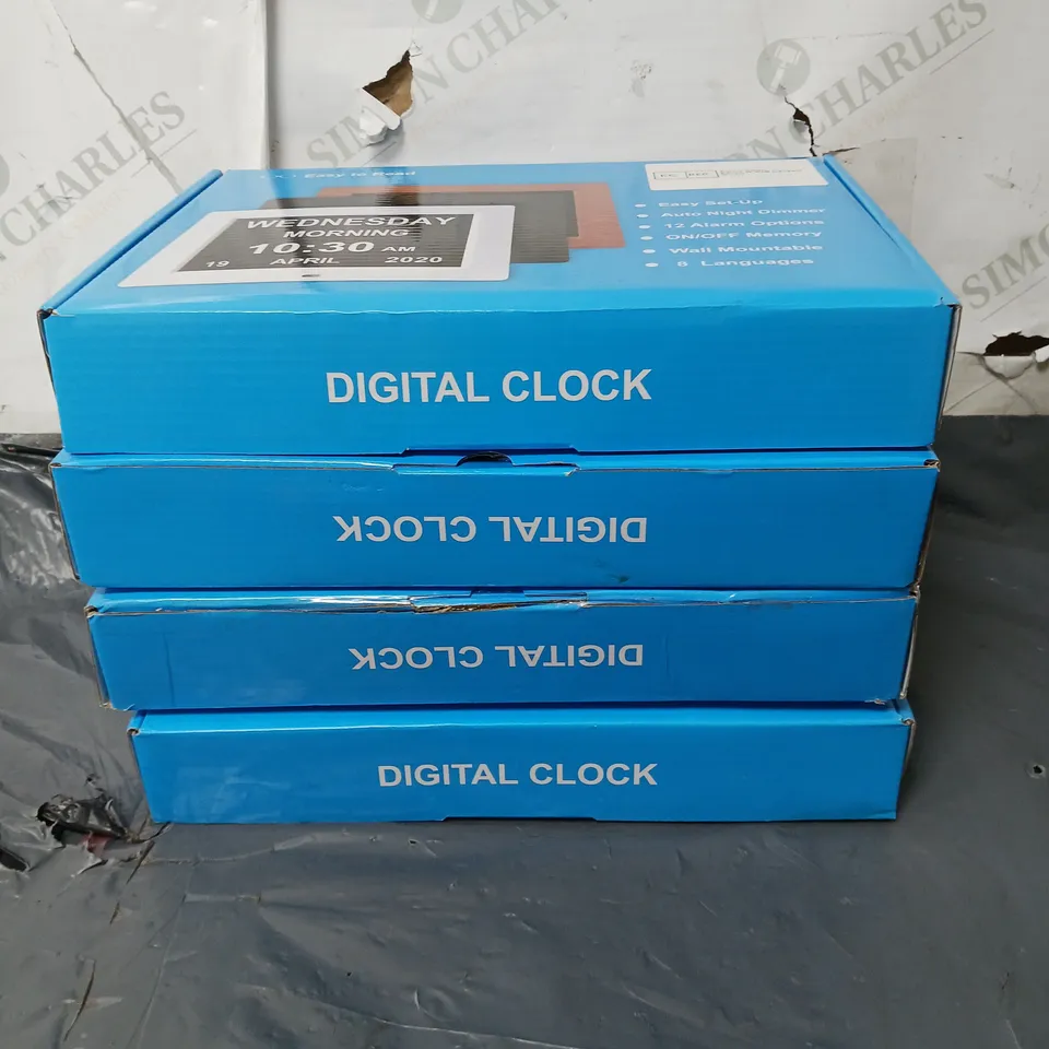 4 X BOXED AUTO NIGHT DIMMER DIGITAL CLOCKS 