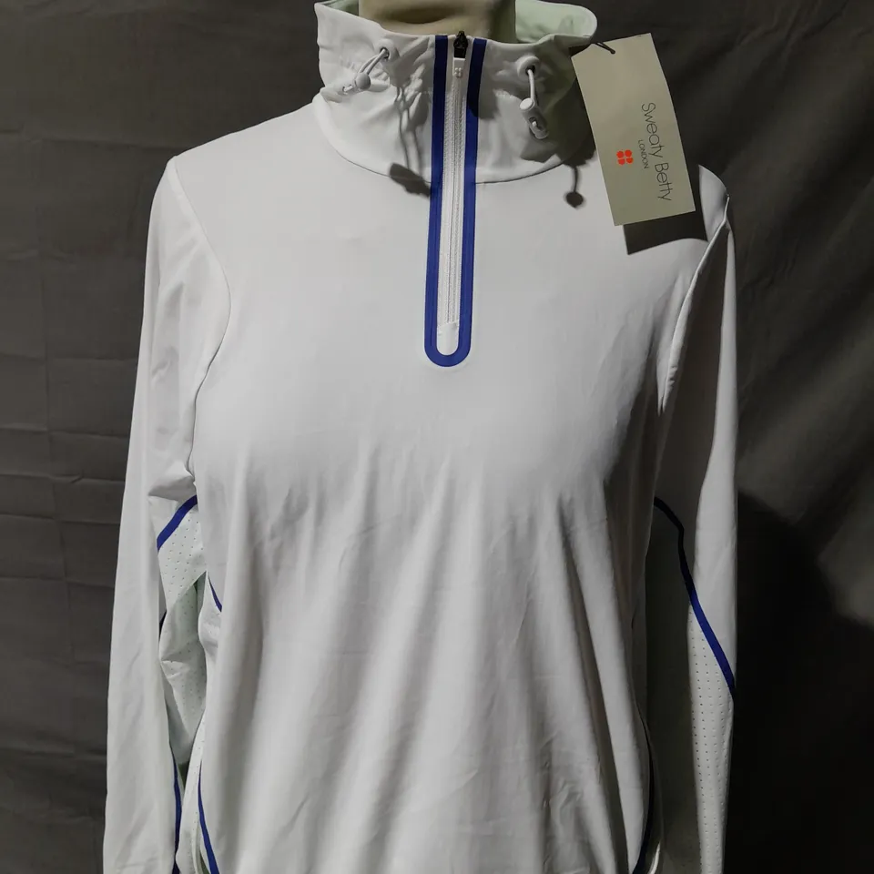 SWEATY BETTY ZERO GRAVITY RUN HALF ZIP TOP SIZE SMALL 