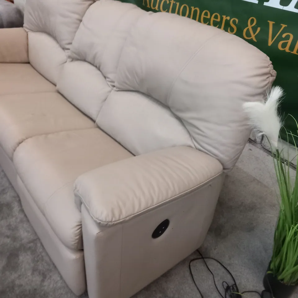 DESIGNER G PLAN CHLOE CAMBRIDGE PLASTER ELECTRIC RECLINING THREE SEATER SOFA