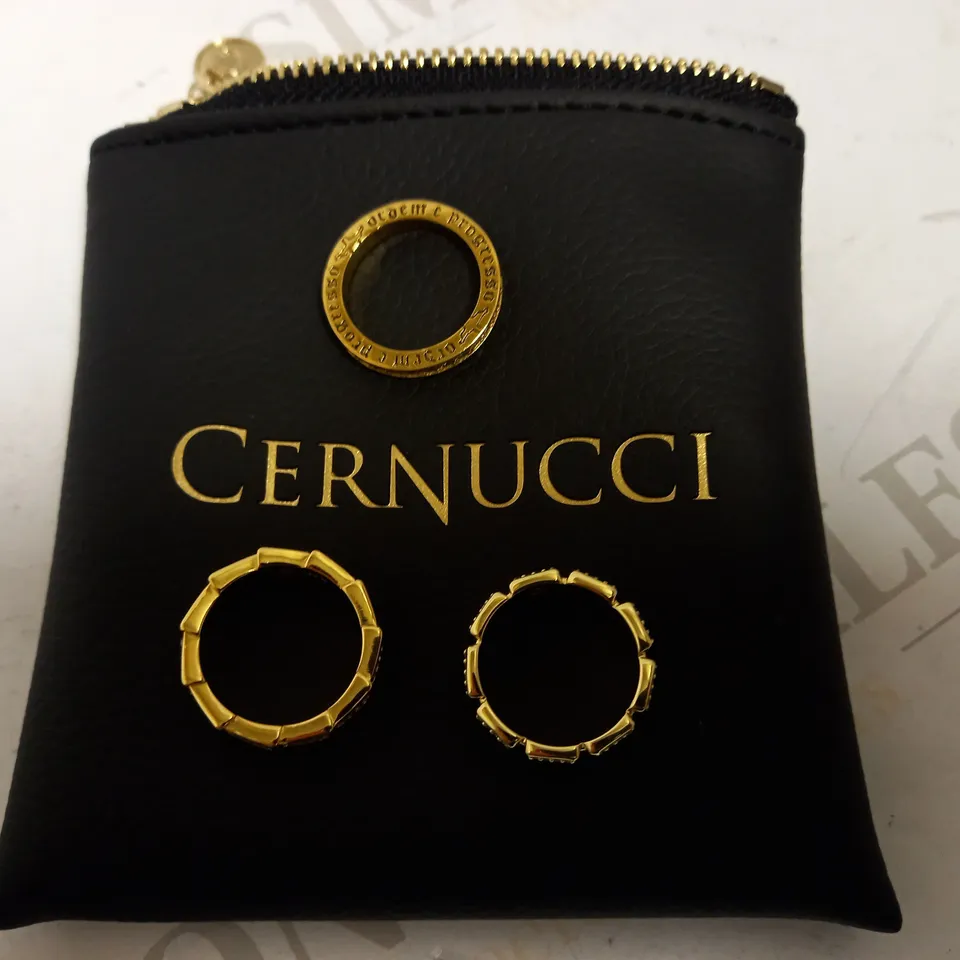 LOT OF 3 GOLD EFFECT CERNUCCI BAND RINGS