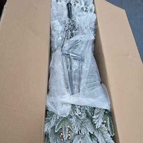 FROSTED ARTIFICIAL CHRISTMAS TREES WITH GOLD BAUBLES – INDOOR DECORATIVE SET