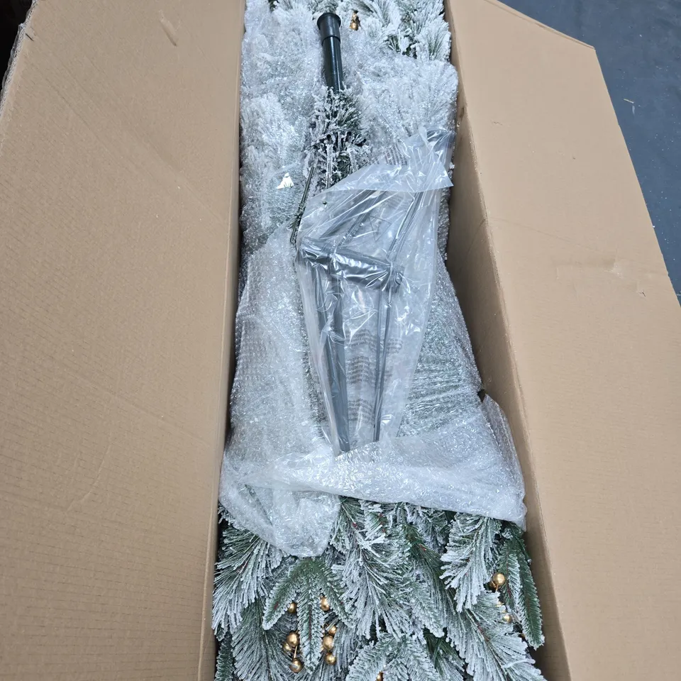 FROSTED ARTIFICIAL CHRISTMAS TREES WITH GOLD BAUBLES – INDOOR DECORATIVE SET