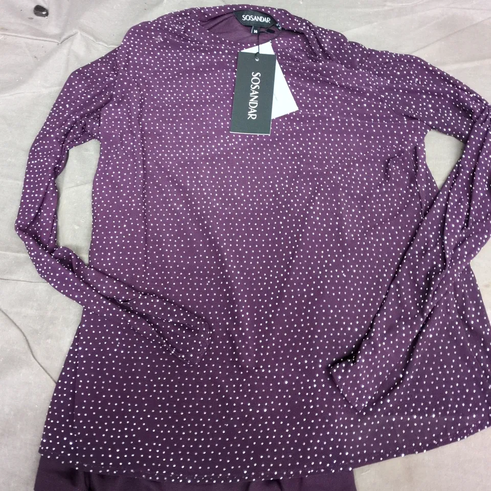 SOSANDER PURPLE HOT FIX MESH TOP WITH LINER - SIZE 14