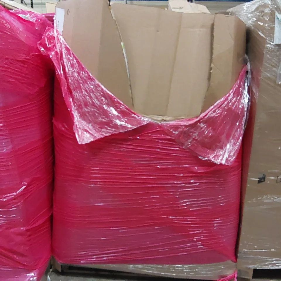 PALLET OF ASSORTED ITEMS INCLUDING: AIR FRYER, FAN LIGHT, BABY CHAIR, RETRACTABLE SAFETY GATE 