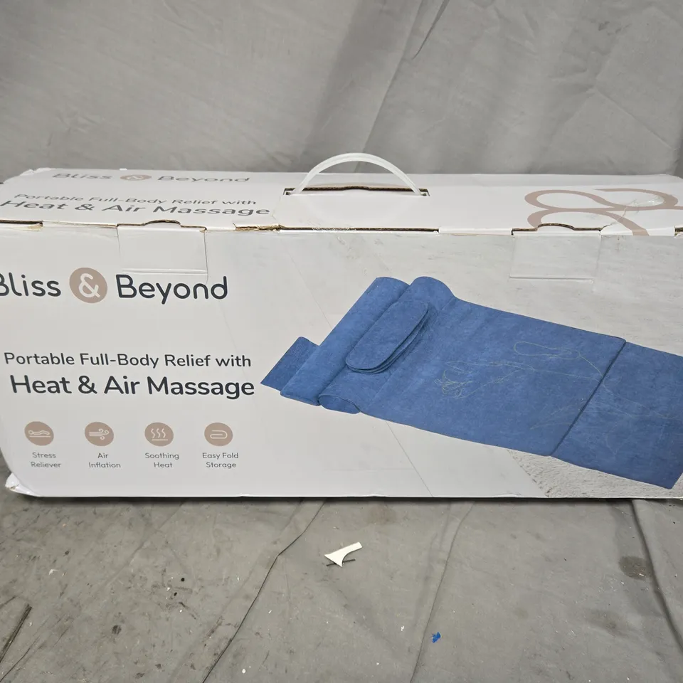 BLISS & BEYOND PORTABLE FULL-BODY RELIEF WITH HEAT & AIR MASSAGE – BOXED