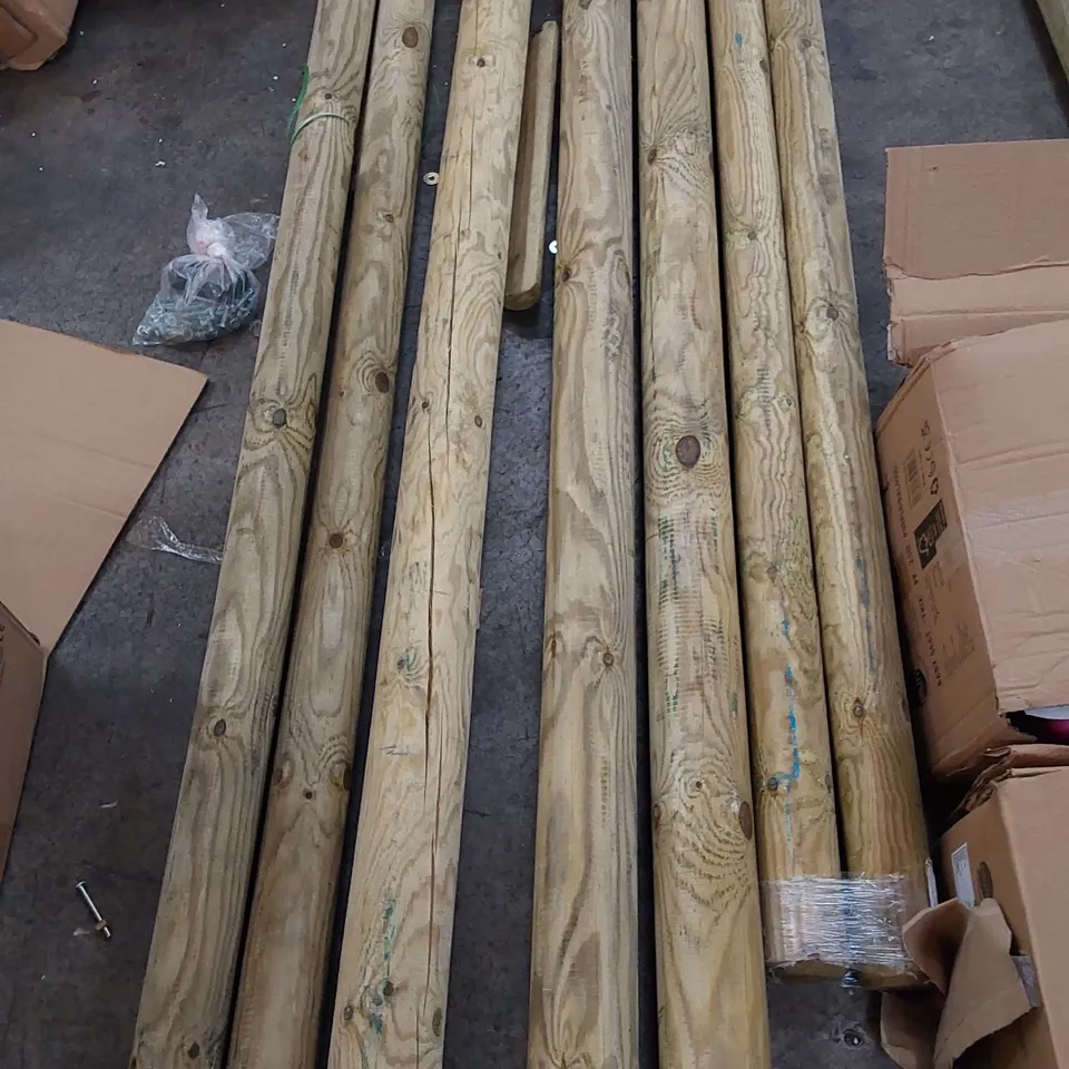 7 ASSORTED WOODEN POLES