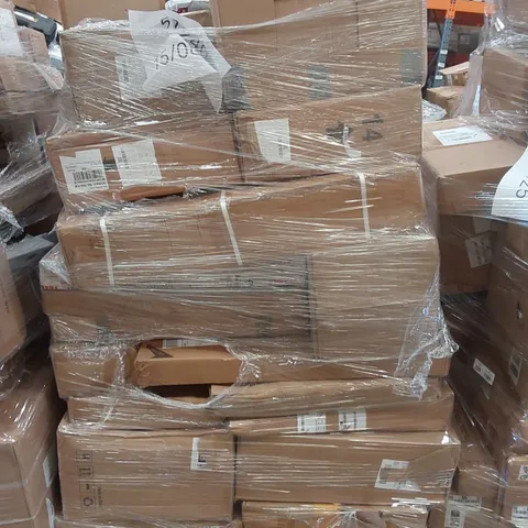 PALLET CONTAINING VARIOUS ASSORTED BOXED ITEMS TO INCLUDE,  VACUUM CLEANER, STORAGE RACKS, AND LOTS MORE UNMARKED BOXED ITEMS 