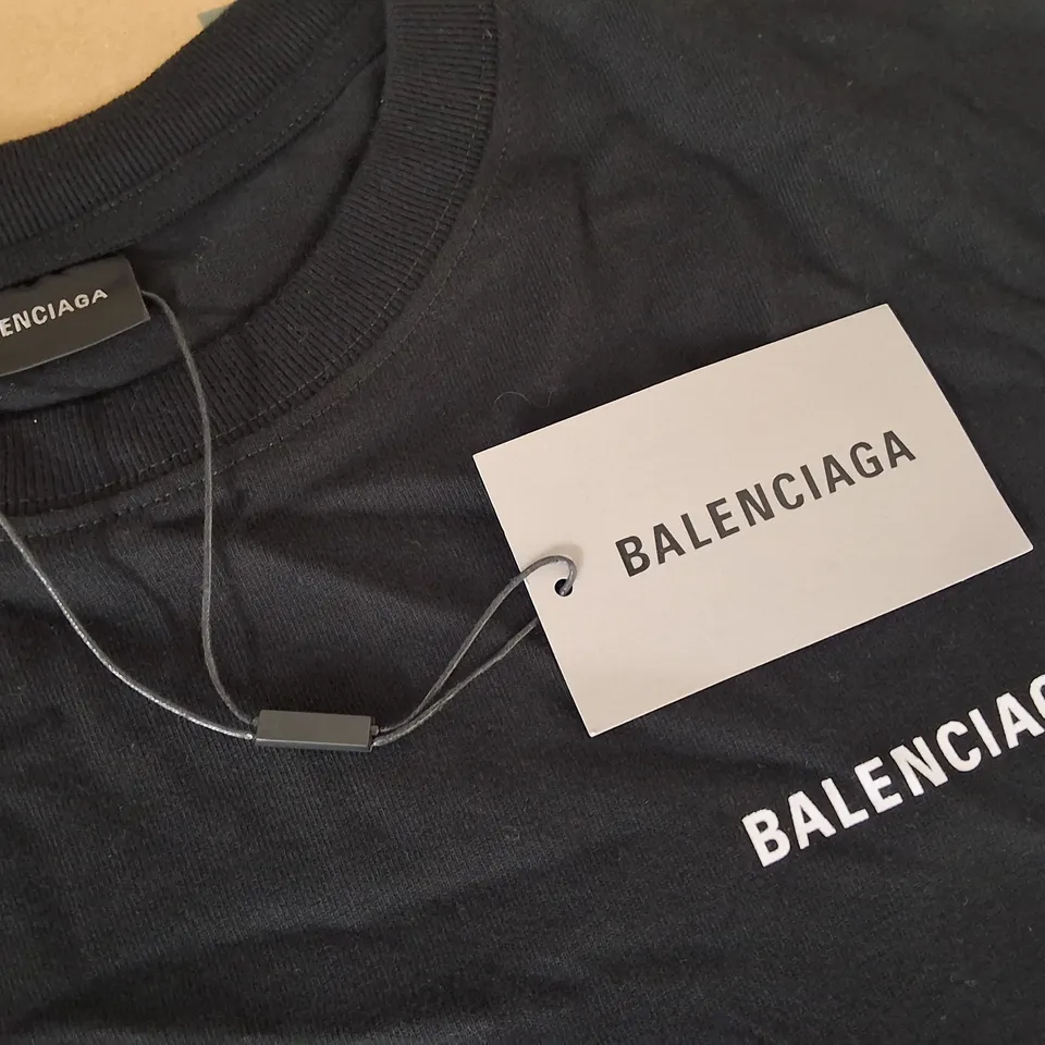 BALENCIAGA BLACK CREW T-SHIRT - XL