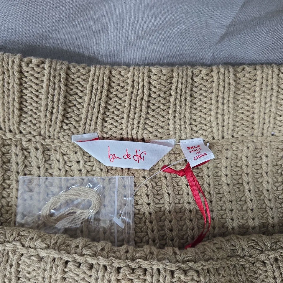 BEN DE LISI BEIGE CHUNKY KNIT SKIRT – 3XL