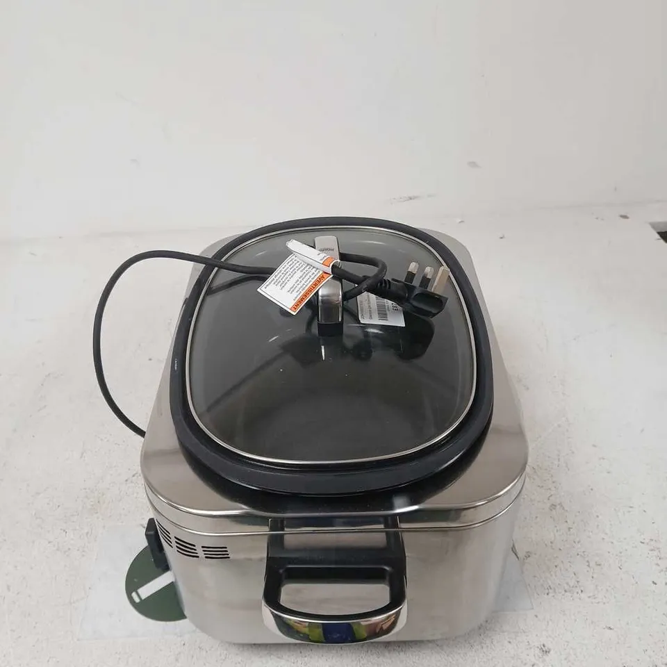 GREENPAN STAINLESS STEEL ELECTRIC SLOW COOKER WITH GLASS LID