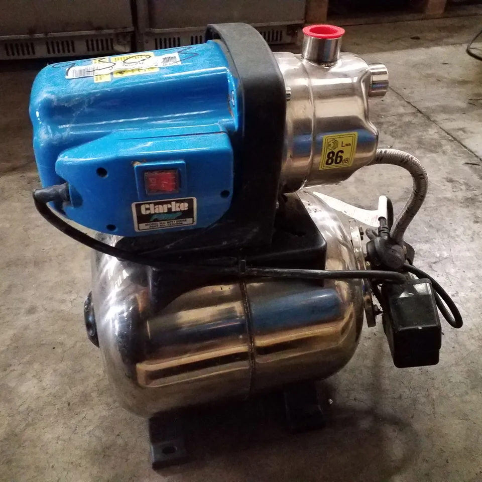 CLARKE BPT1200SS 1" 1200W 61LPM 46M HEAD STAINLESS STEEL BOOSTER PUMP (230V)