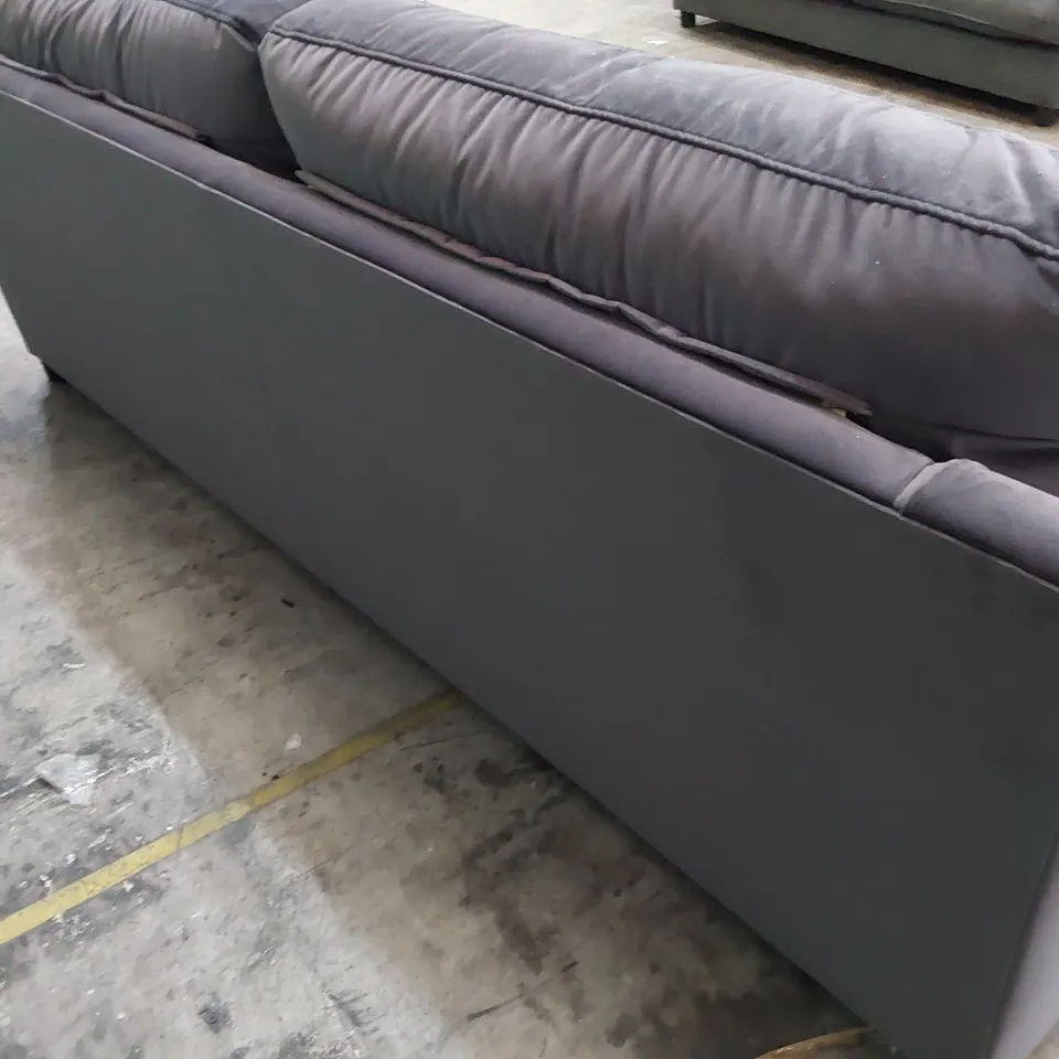 QUALITY BRITISH DESIGNER LOUNGE Co. FOUR SEATER SOFA CHARCOAL PLUSH FABRIC 