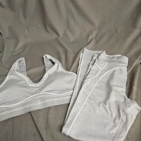 ALO YOGA WOMEN'S GREY SPORTS BRA & LEGGINGS SET SIZE M