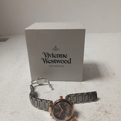 VIVIENNE WESTWOOD TIME MACHINE WATCH β ROSE GOLD & STAINLESS STEEL BRACELET (BOXED)