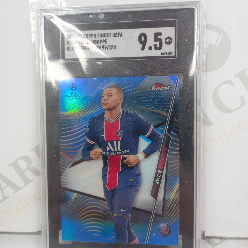 FRAMED AND GRADED TOPPS COLLECTIBLE TRADING CARD - #52 KYLIAN MBAPPE (2020-21)