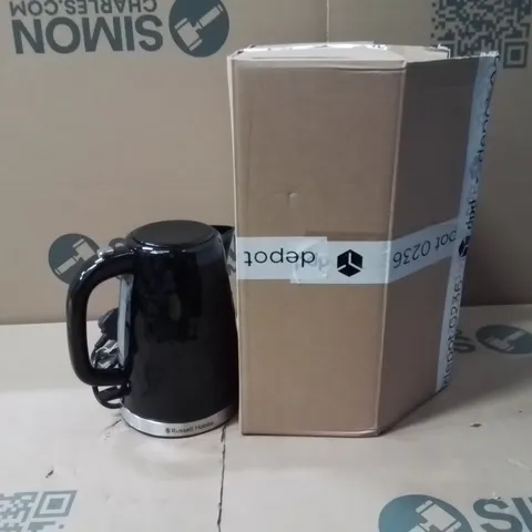 BOXED RUSSELL HOBBS 26051 PLASTIC KETTLE - HONEYCOMB BLACK