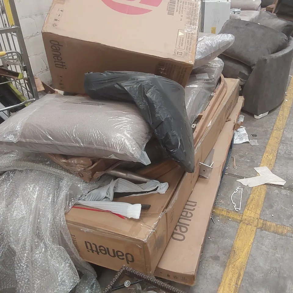 PALLET CONTAINING A LARGE QUANTITY OF ASSORTED FURNITURE PARTS ECT