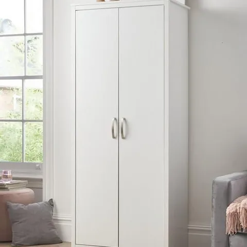 BOXED ELY 2 DOOR WARDROBE WHITE (1 BOX)