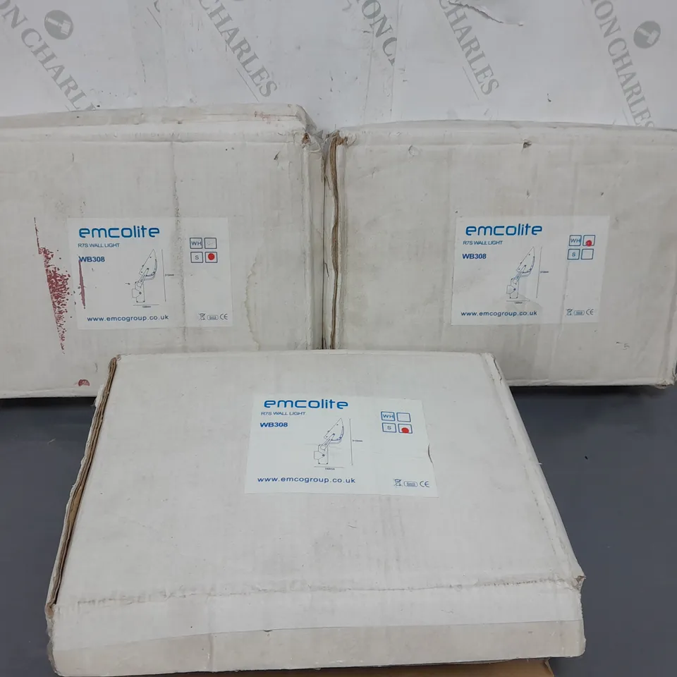 LOT OF 3 EMCOLITE WALL LIGHT R7S