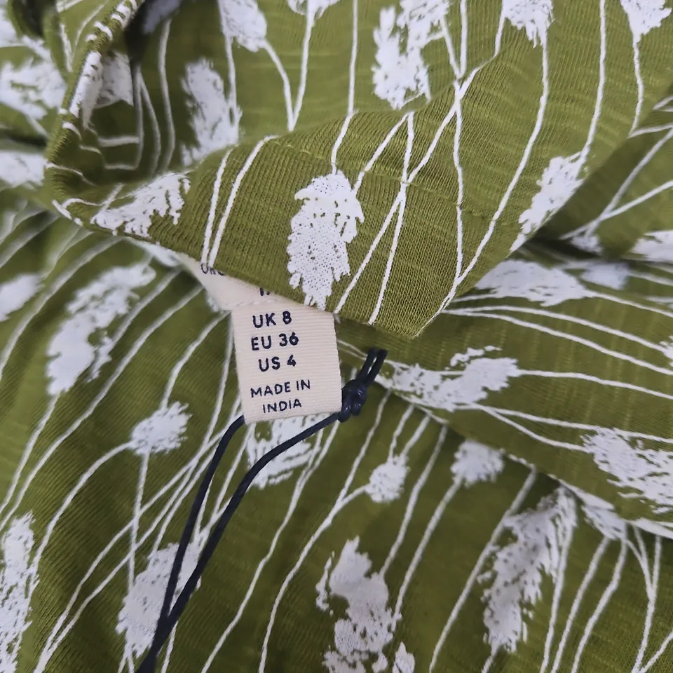 SEA SALT SEA MIRROR DRESS – ORGANIC COTTON, DRIED GRASS DARK CITRON, UK 8 TALL