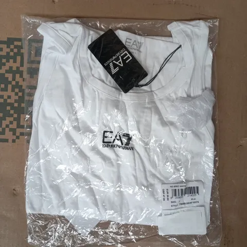 BAGGED EMPORIO ARMANI TOP IN WHITE SIZE LARGE