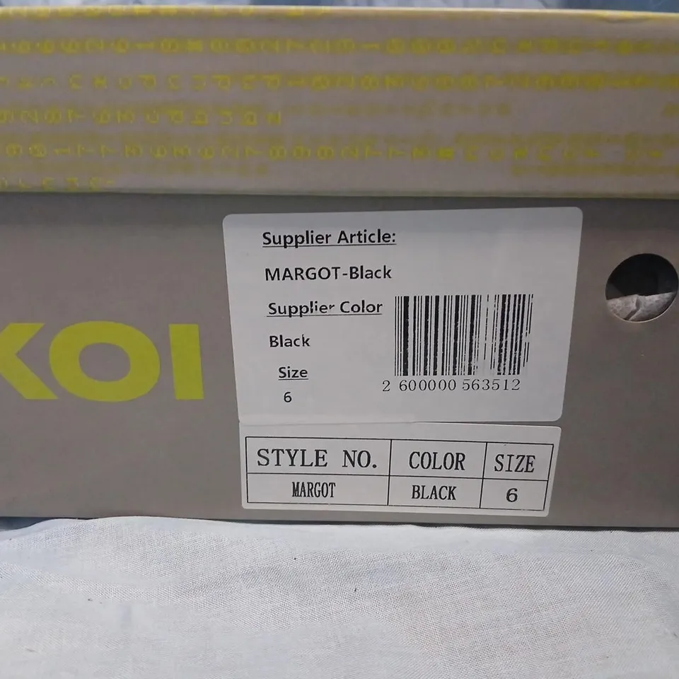 KOI MARGOT BLACK PLATFORM MARY-JANE SHOES – UK SIZE 6 (BOXED)