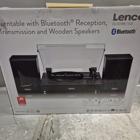 BOXED LENCO BLUETOOTH TURNTABLE WITH SPEAKERS LS-101BK