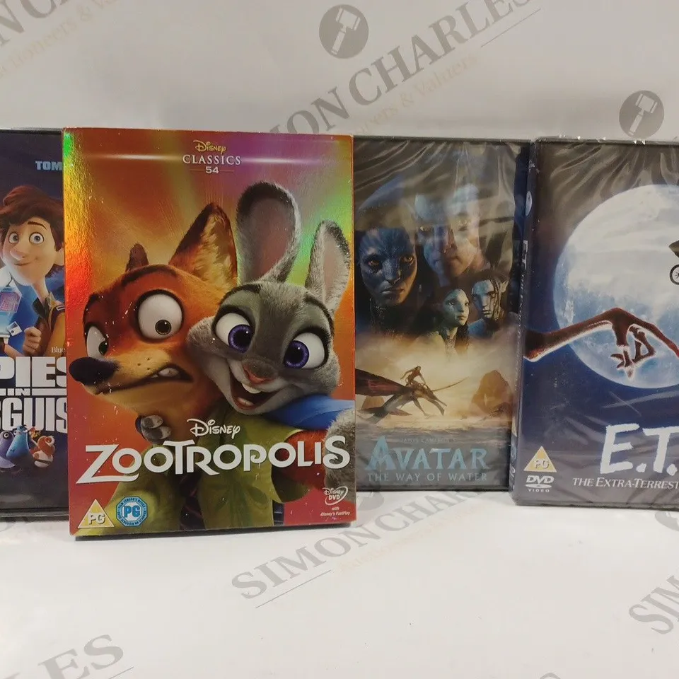 BOX OF APPROX 8 DVD'S TO INCLUDE AVATAR THE WAY OF THE WATER, SPIES IN DISGUISE, ZOOTROPOLIS, ETC. 