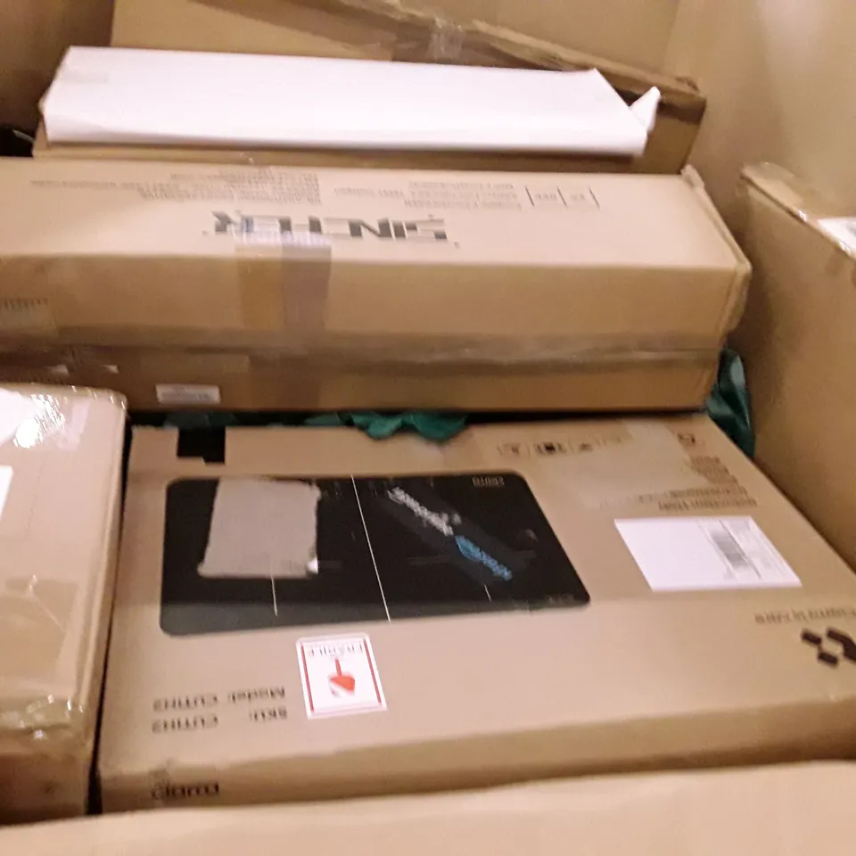 PALLET OF ASSORTED PRODUCTS INCLUDING PULL UP BAR, WHITEBOARD, SINGLE MATTRESS, FOLDING CAMPING CHAIR, CHRISTMAS TREE