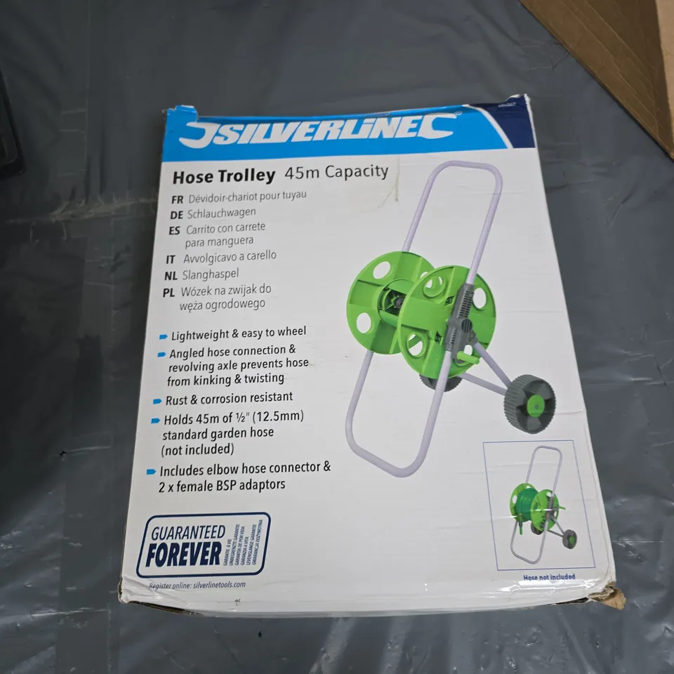 SILVERLINE HOSE TROLLEY 45M CAPACITY – BOXED