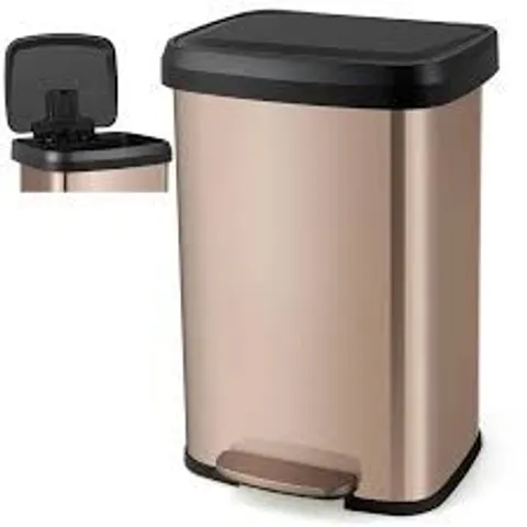 BOXED COSTWAY 68L STEP TRASH CAN WITH SOFT CLOSE LID - GOLD