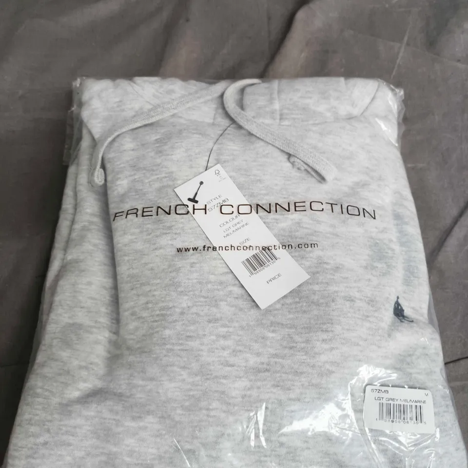 FRENCH CONNECTION HOODIE – LIGHT GREY MELANGE, UK SIZE M