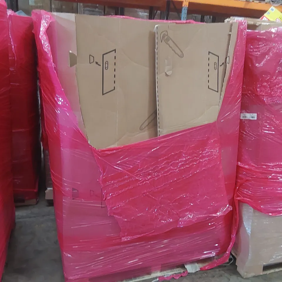 PALLET OF ASSORTED ITEMS INCLUDING: KIDS BICYCLE, CHEST OF DRAWERS, FOLDING DECK CHAIR, AIR COOLER, FOLDING TABLE ECT