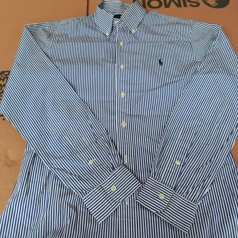 RALPH LAUREN STRIPED BUTTON-DOWN SHIRT - MENS - UK SIZE M