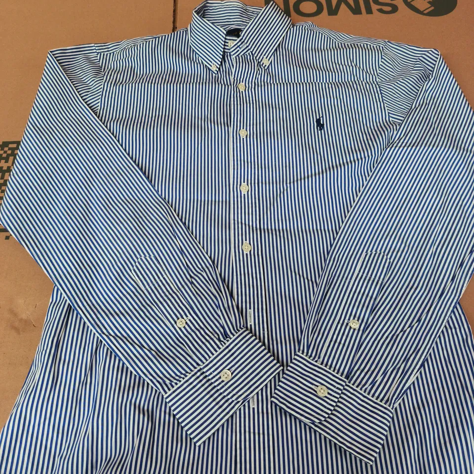 RALPH LAUREN STRIPED BUTTON-DOWN SHIRT - MENS - UK SIZE M