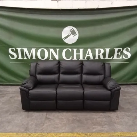 ALBION LUXURY FAUX LEATHER 3 SEATER HIGH BACK MANUAL RECLINER SOFA