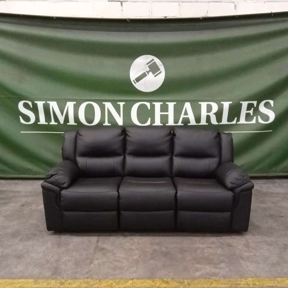 ALBION LUXURY FAUX LEATHER 3 SEATER HIGH BACK MANUAL RECLINER SOFA RRP £749