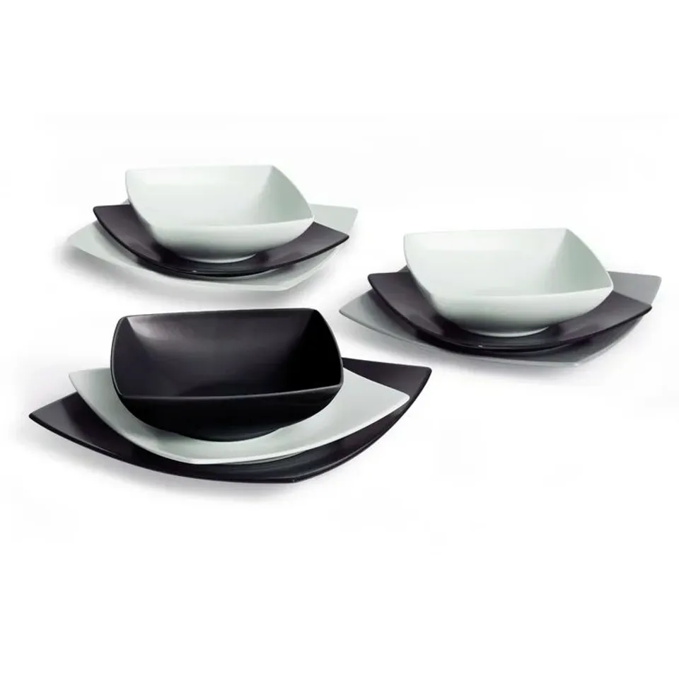 BOXED ECLIPSE 18 PIECE DINNERWARE SET. SERVICE FOR 6
