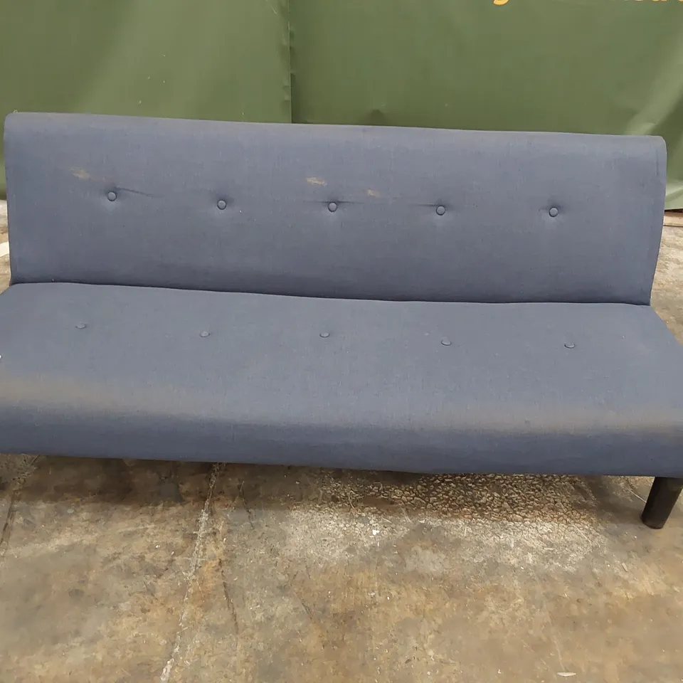 DESIGNER CLICK CLACK SOFA BED BLUE FABRIC 
