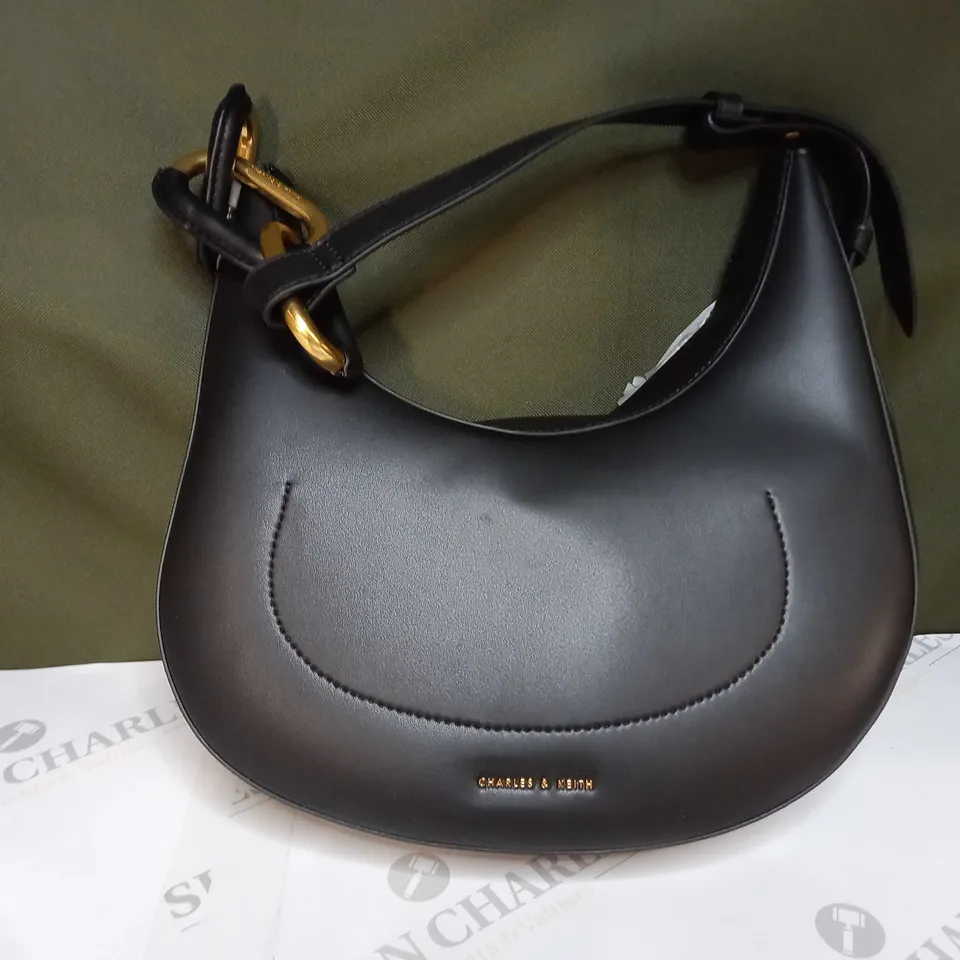 CHARLES & KEITH BLACK SINGLE STRAP HANDBAG