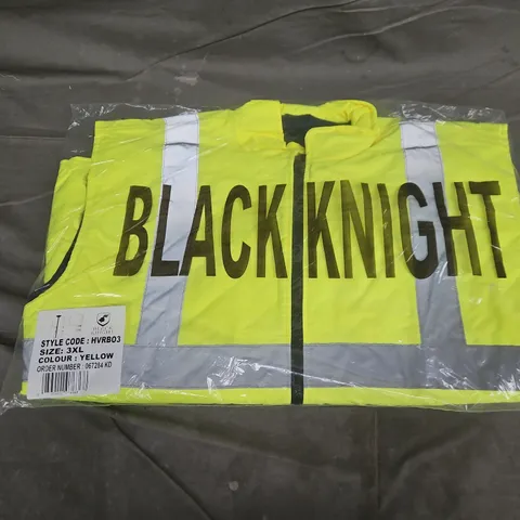 BAGGED BLACK KNIGHT HVRB03 HIGH VISIBILITY REVERSIBLE BODYWARMER IN YELLOW - 3XL