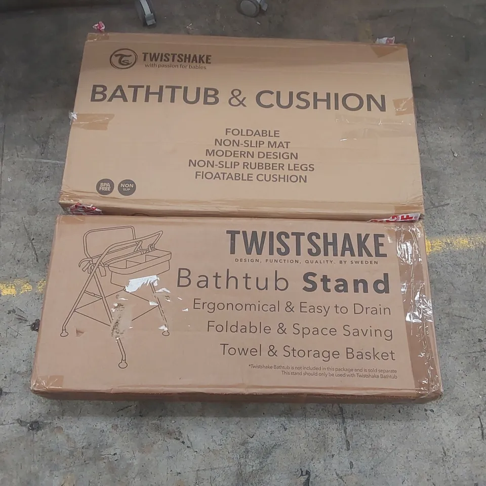 BOXED TWIST SHAKE BATHTUB STAND AND BATHTUB (2 BOXES)