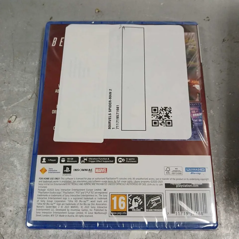 SEALED SPIDER-MAN 2 FOR PS5